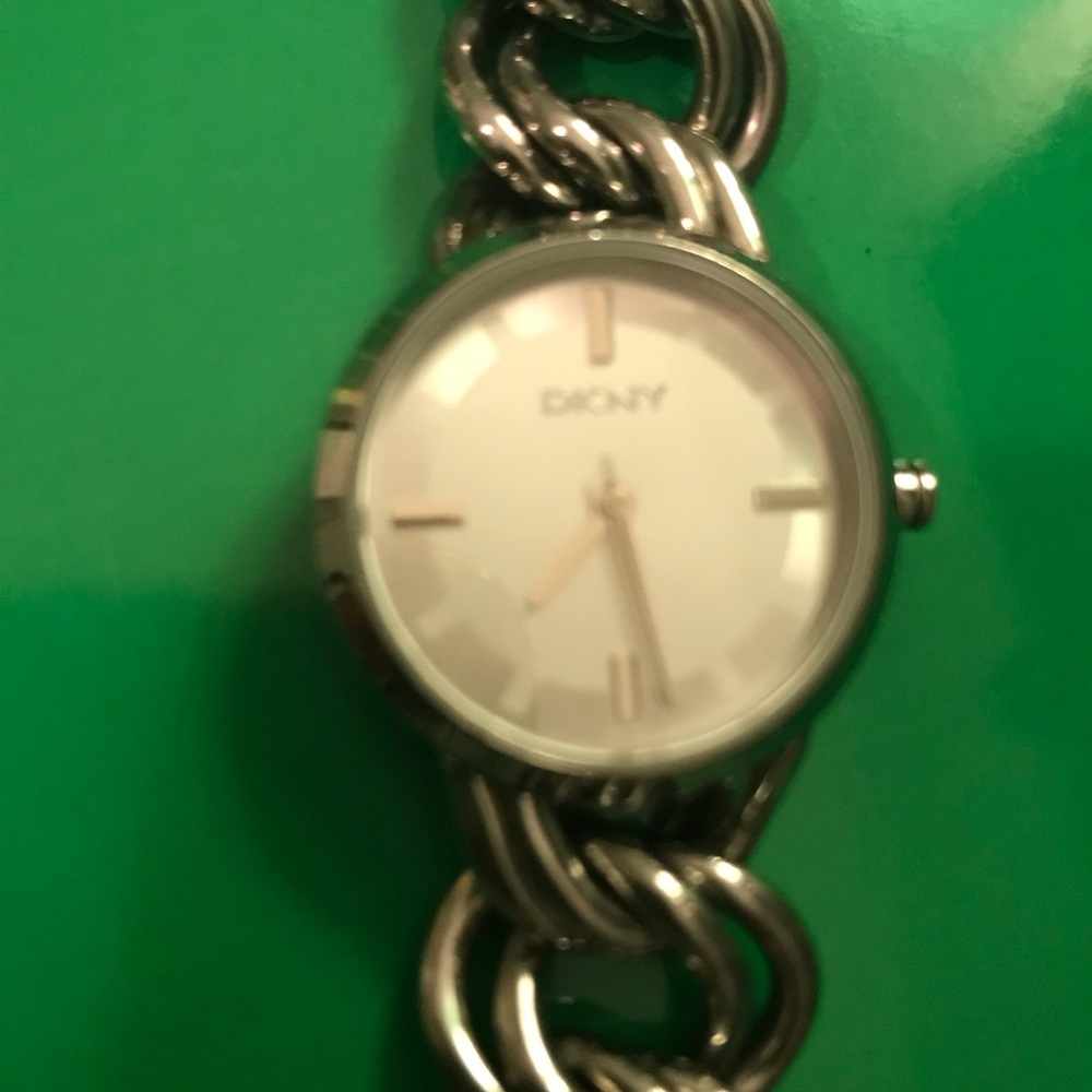 DKNY watch silver tone